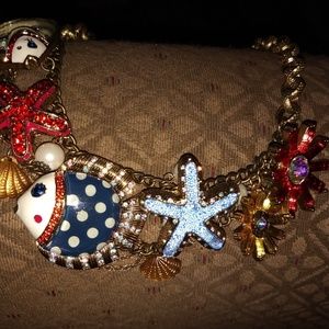 Betsey Johnson rare mermaid's tale stmnt necklace